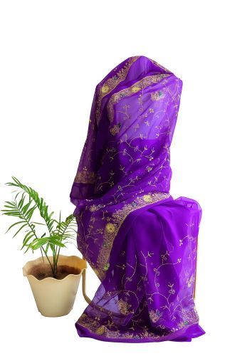 Purple jari embroided saree Rate 799