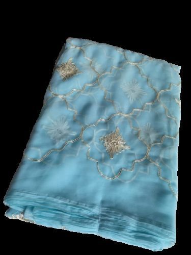 Sky blue gotta patti work partywear saari 1199